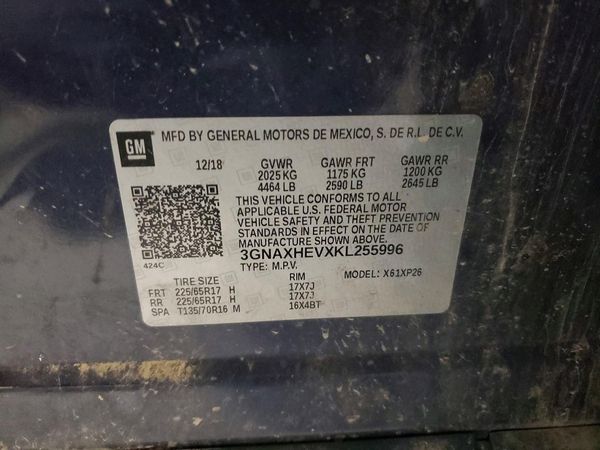 2019 CHEVROLET EQUINOX LS — VINS