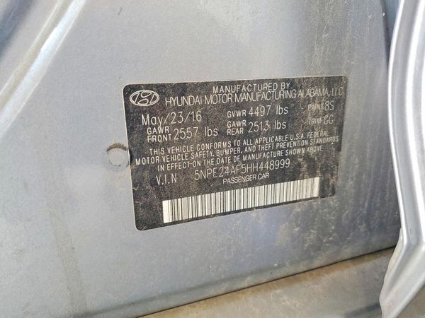 2017 HYUNDAI SONATA SE, Eco