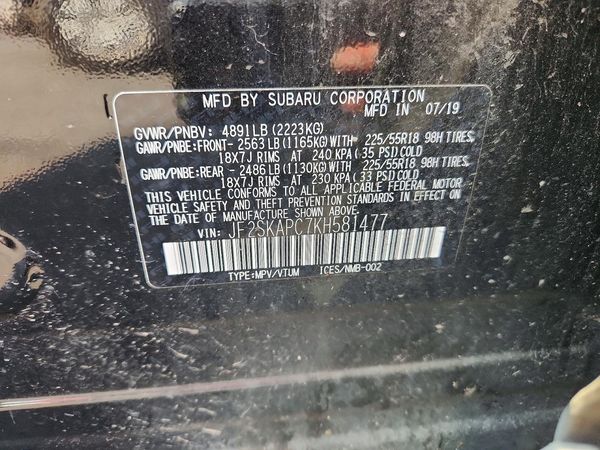 2019 SUBARU FORESTER