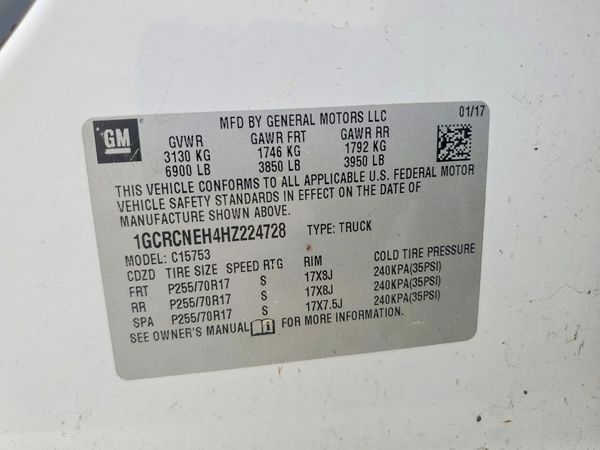 2017 CHEVROLET SILVERADO Work Truck/LS/Fleet/Base — VINS