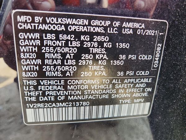 2021 VOLKSWAGEN ATLAS CROSS SPORT
