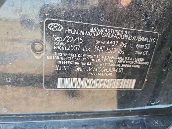 2016 HYUNDAI SONATA