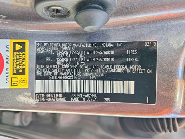 2019 TOYOTA HIGHLANDER SE/XLE