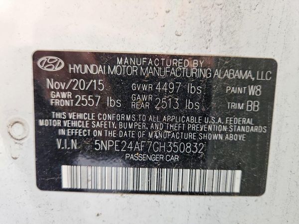 2016 HYUNDAI SONATA