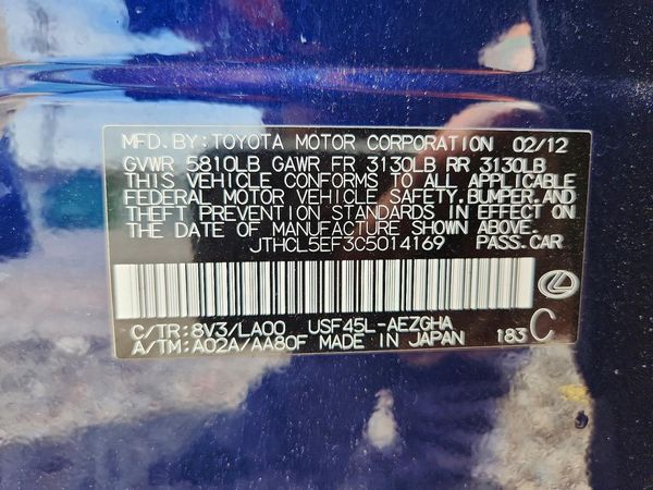 2012 LEXUS LS 460