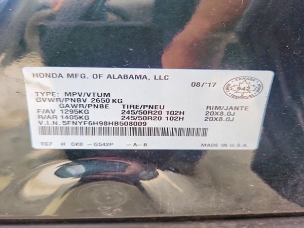 2017 HONDA PILOT TOURING