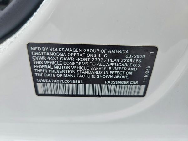 2020 VOLKSWAGEN PASSAT SE