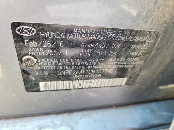 2016 HYUNDAI SONATA
