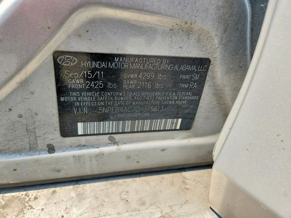 2012 HYUNDAI SONATA