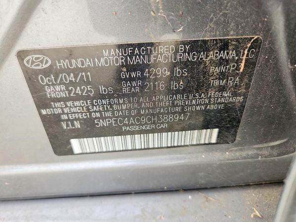 2012 HYUNDAI SONATA
