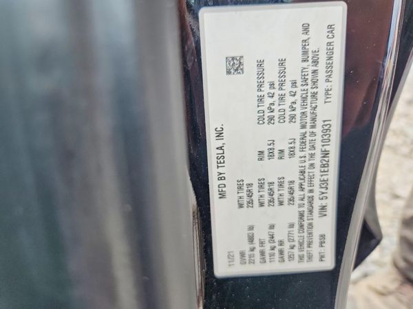 2022 TESLA MODEL 3