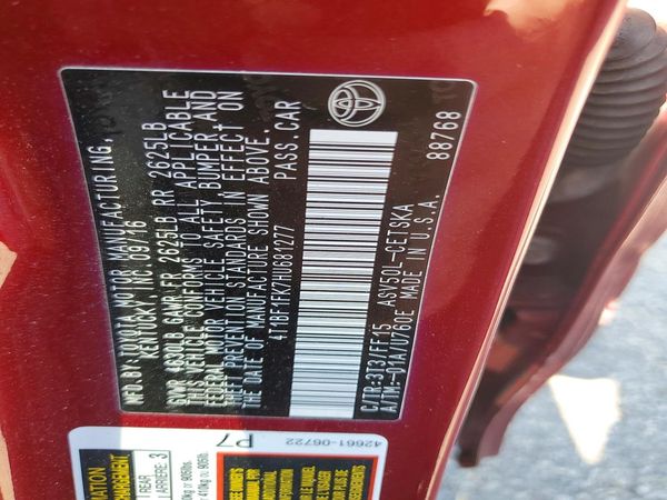 2017 TOYOTA CAMRY