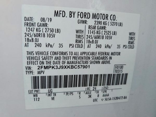 2019 FORD EDGE SEL