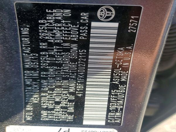 2013 TOYOTA CAMRY