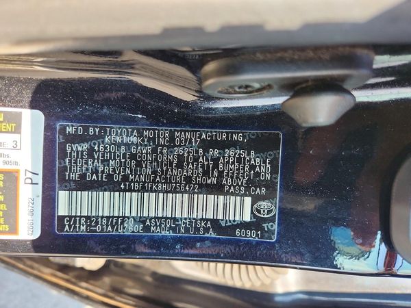 2017 TOYOTA CAMRY LE/SE/XLE/XSE