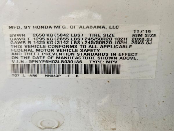 2020 HONDA PILOT ELITE