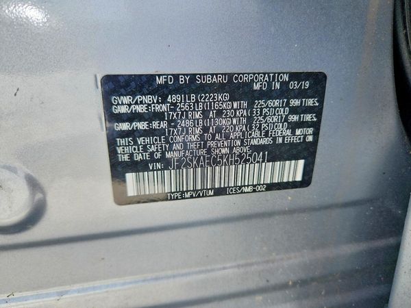2019 SUBARU FORESTER