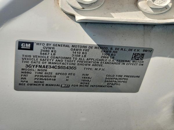 2012 CADILLAC SRX