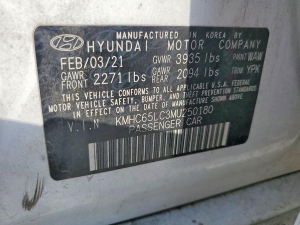 2021 HYUNDAI IONIQ Blue