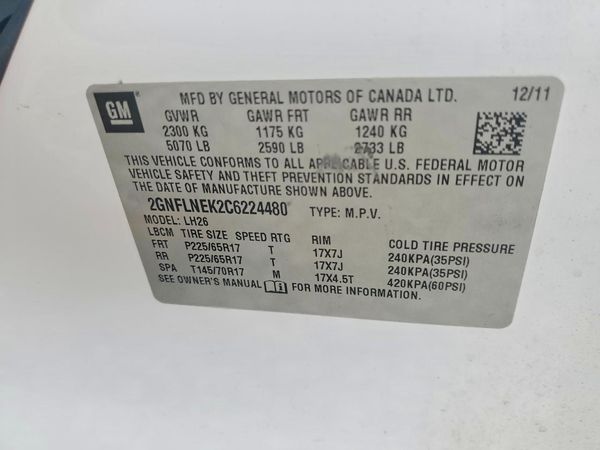 2012 CHEVROLET EQUINOX 2LT