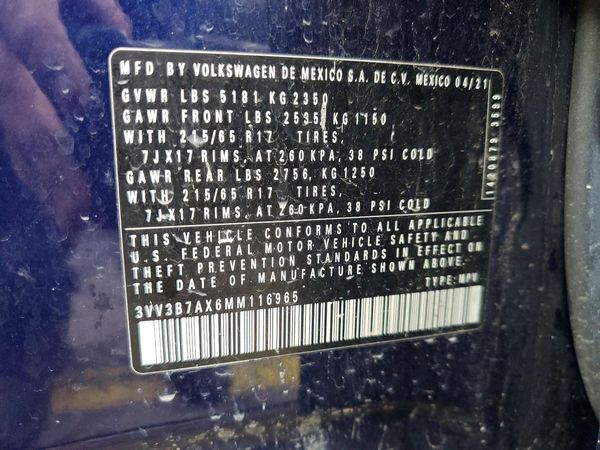 2021 VOLKSWAGEN TIGUAN SE, SE R-Line Black, SEL