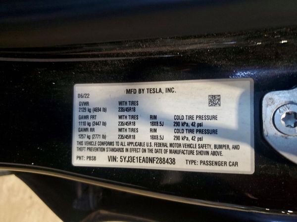 2022 TESLA MODEL 3