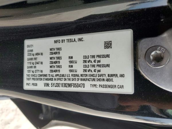2021 TESLA MODEL 3