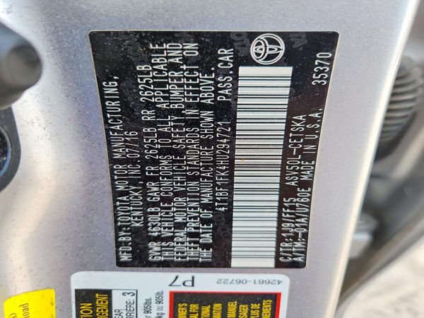 2017 TOYOTA CAMRY LE/SE/XLE/XSE