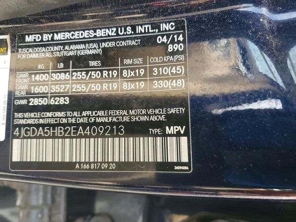 2014 MERCEDES-BENZ ML ML350 4-MATIC