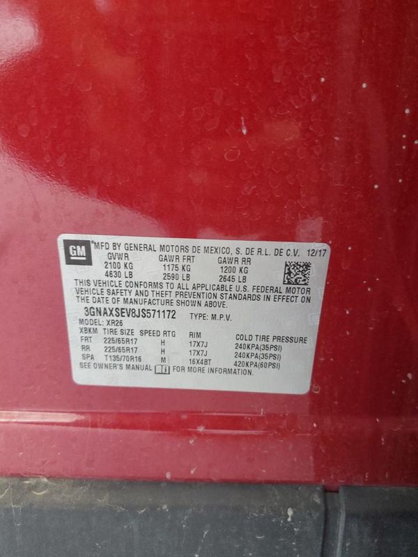 2018 CHEVROLET EQUINOX LT (1LT) — VINS
