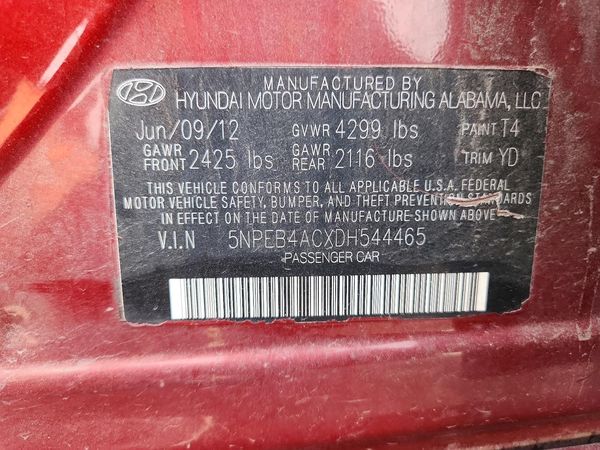 2013 HYUNDAI SONATA
