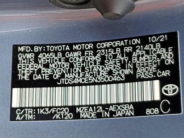 2022 TOYOTA COROLLA SE