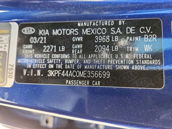 2021 KIA FORTE GT