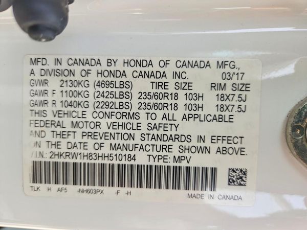 2017 HONDA CRV EX-L/EX-L Navi — VINS