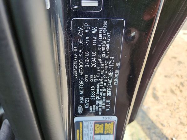 2021 KIA FORTE FE, LXS