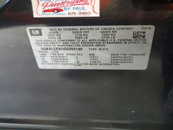 2016 CHEVROLET EQUINOX LT