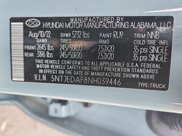 2022 HYUNDAI SANTA CRUZ