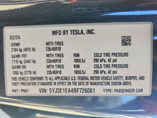 2024 TESLA MODEL 3