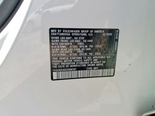 2018 VOLKSWAGEN ATLAS 4Motion SE