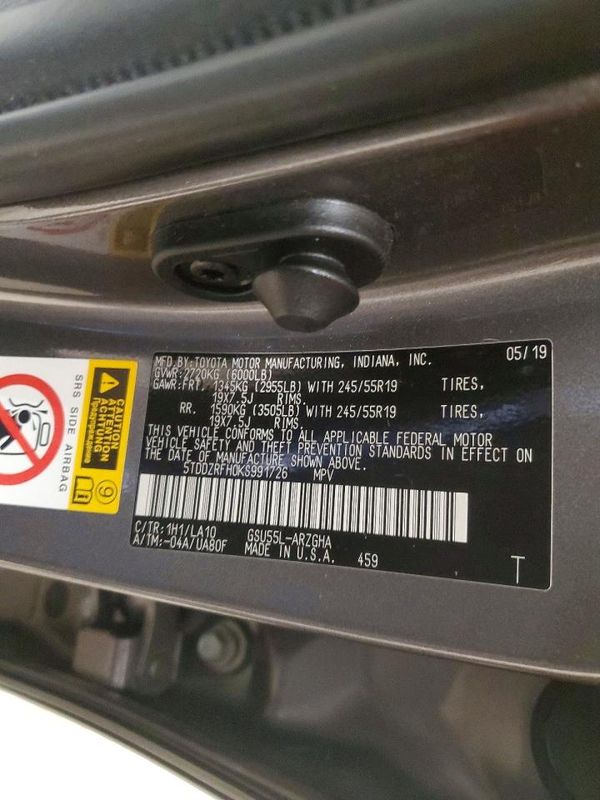 2019 TOYOTA HIGHLANDER Ltd/Ltd Platinum — VINS