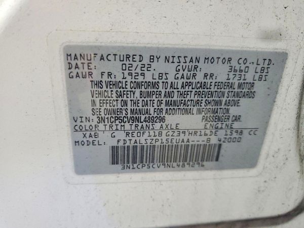 2022 NISSAN KICKS SV — VINS