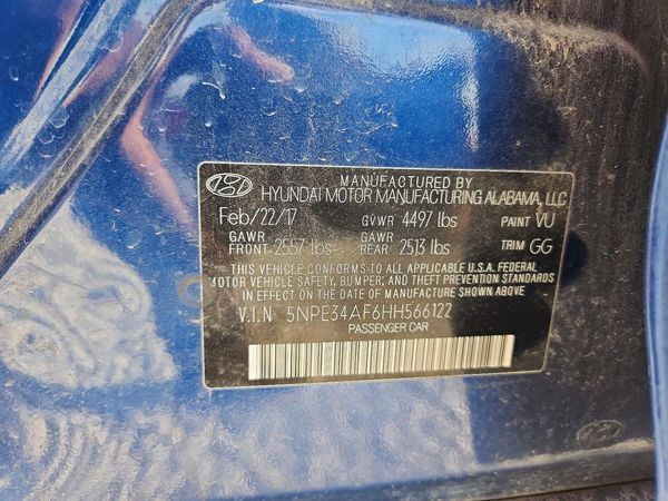 2017 HYUNDAI SONATA