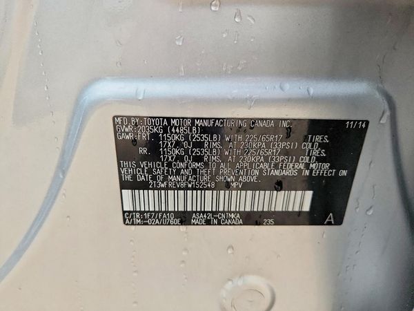 2015 TOYOTA RAV4 XLE (M Grade)