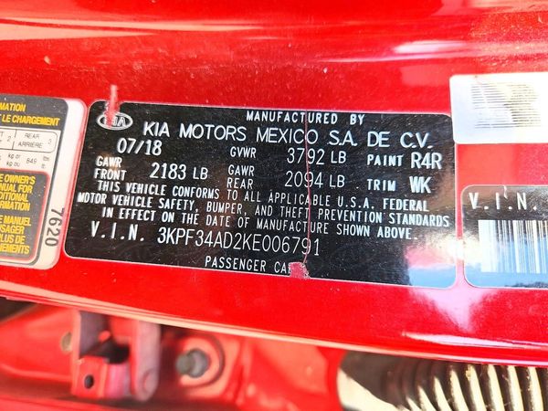2019 KIA FORTE
