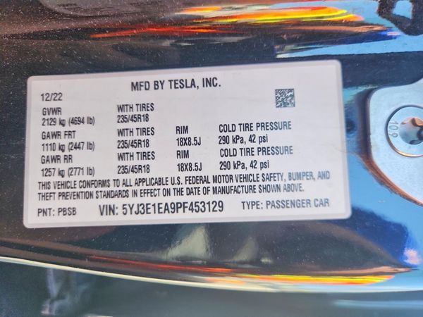 2023 TESLA MODEL 3