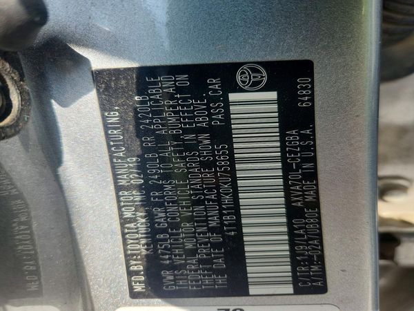 2019 TOYOTA CAMRY L/LE/SE/XLE