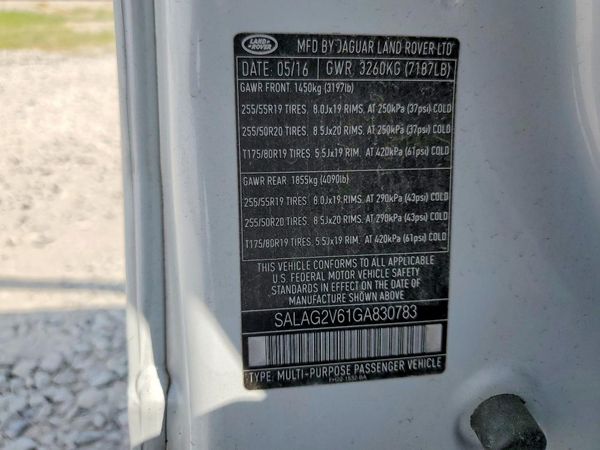 2016 LAND ROVER LR4 HSE — VINS