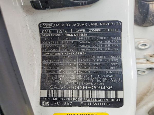 2017 LAND ROVER RANGE ROVER EVOQUE SE