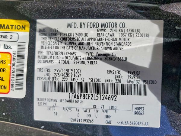2020 FORD MUSTANG GT Coupe
