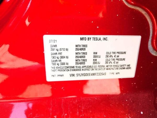 2021 TESLA MODEL Y